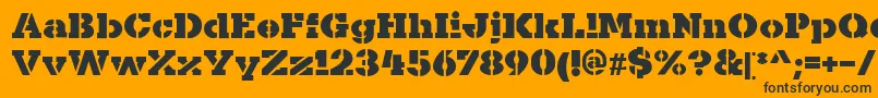 KaineStencil-Schriftart – Schwarze Schriften auf orangefarbenem Hintergrund