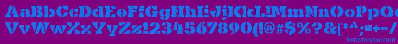 KaineStencil Font – Blue Fonts on Purple Background