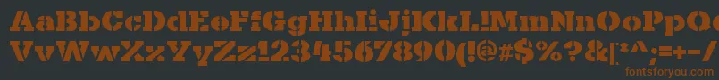 KaineStencil-fontti – ruskeat fontit mustalla taustalla