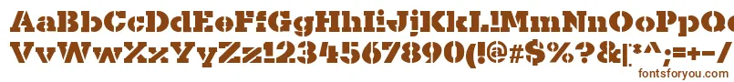 フォントKaineStencil – 白い背景に茶色のフォント