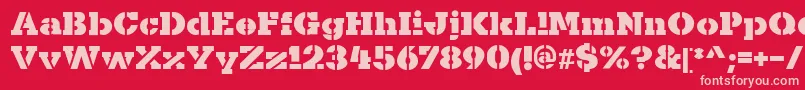 KaineStencil Font – Pink Fonts on Red Background