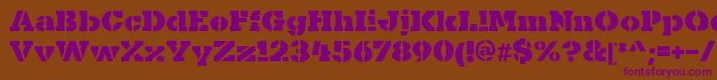 KaineStencil-fontti – violetit fontit ruskealla taustalla
