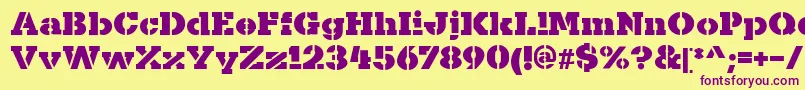 KaineStencil Font – Purple Fonts on Yellow Background