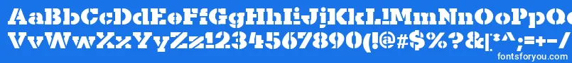 KaineStencil Font – White Fonts on Blue Background