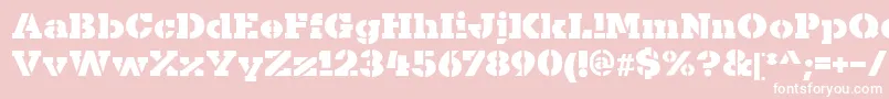 KaineStencil Font – White Fonts on Pink Background