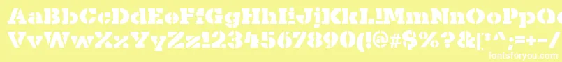 KaineStencil Font – White Fonts on Yellow Background