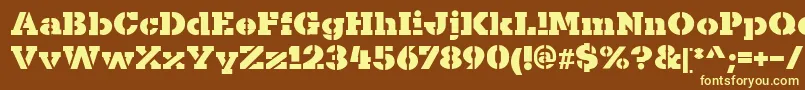 KaineStencil-fontti – keltaiset fontit ruskealla taustalla