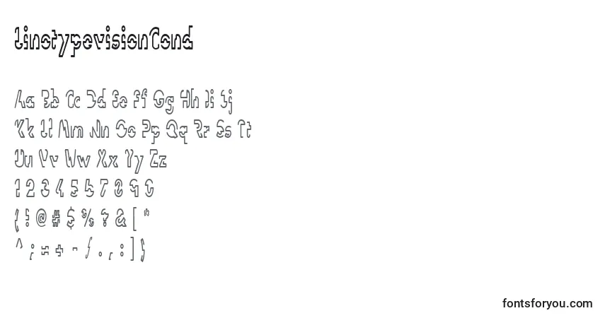 A fonte LinotypevisionCond – alfabeto, números, caracteres especiais