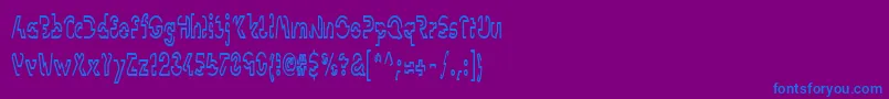 LinotypevisionCond-Schriftart – Blaue Schriften auf violettem Hintergrund