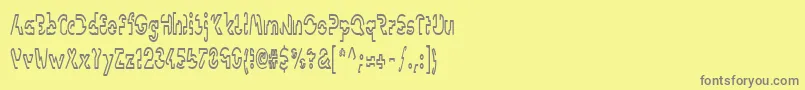 フォントLinotypevisionCond – 黄色の背景に灰色の文字