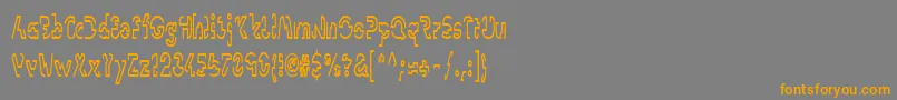 フォントLinotypevisionCond – オレンジの文字は灰色の背景にあります。