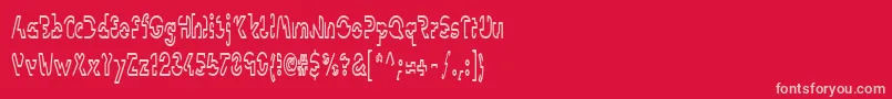 フォントLinotypevisionCond – 赤い背景にピンクのフォント