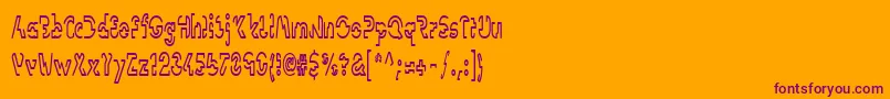 フォントLinotypevisionCond – オレンジの背景に紫のフォント