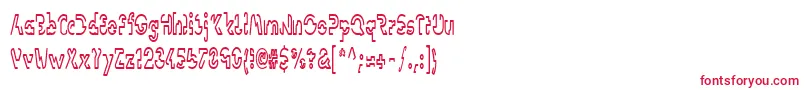 フォントLinotypevisionCond – 白い背景に赤い文字