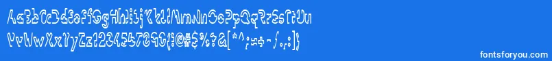 Czcionka LinotypevisionCond – białe czcionki na niebieskim tle