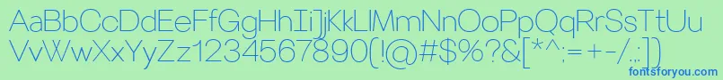 VillerayThin Font – Blue Fonts on Green Background