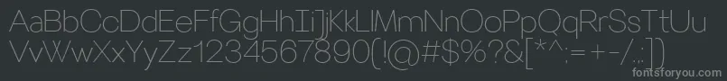 Czcionka VillerayThin – szare czcionki na czarnym tle