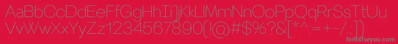VillerayThin Font – Gray Fonts on Red Background