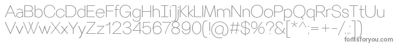 フォントVillerayThin – 白い背景に灰色の文字