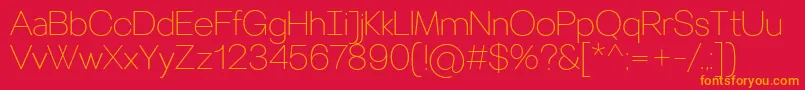 VillerayThin Font – Orange Fonts on Red Background