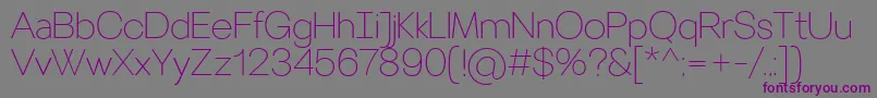 VillerayThin Font – Purple Fonts on Gray Background