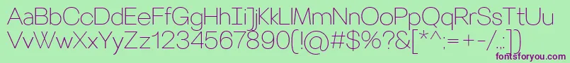 VillerayThin Font – Purple Fonts on Green Background