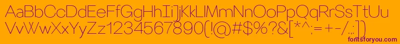 VillerayThin Font – Purple Fonts on Orange Background