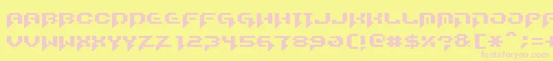 RunstopRestore Font – Pink Fonts on Yellow Background