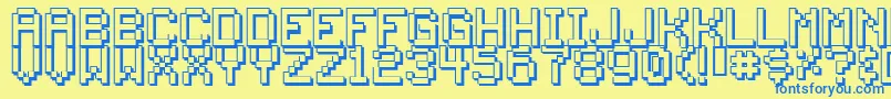 Backto1982 Font – Blue Fonts on Yellow Background