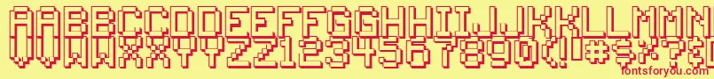 Backto1982 Font – Red Fonts on Yellow Background