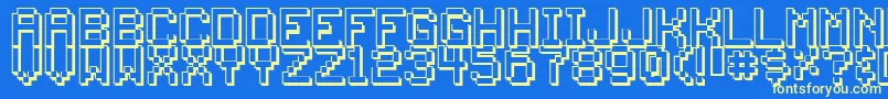 Backto1982 Font – Yellow Fonts on Blue Background