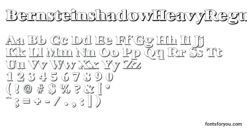 Schriftart BernsteinshadowHeavyRegular – Alphabet, Zahlen, spezielle Symbole
