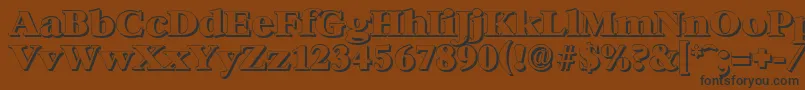 BernsteinshadowHeavyRegular-fontti – mustat fontit ruskealla taustalla