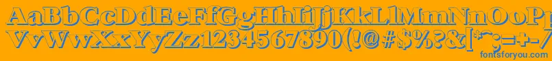 BernsteinshadowHeavyRegular Font – Blue Fonts on Orange Background