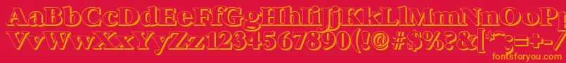 BernsteinshadowHeavyRegular Font – Orange Fonts on Red Background