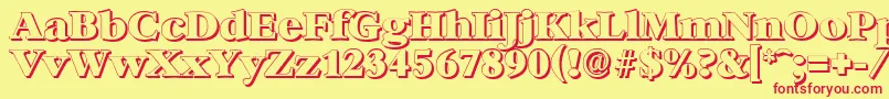 BernsteinshadowHeavyRegular-fontti – punaiset fontit keltaisella taustalla
