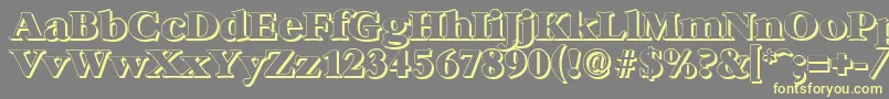 BernsteinshadowHeavyRegular-fontti – keltaiset fontit harmaalla taustalla