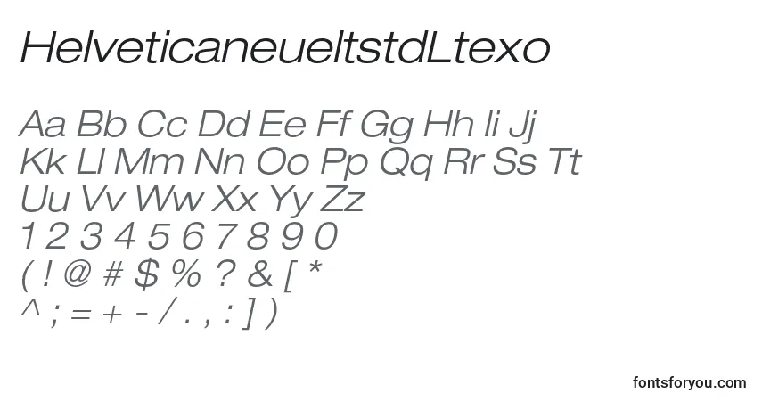 characters of helveticaneueltstdltexo font, letter of helveticaneueltstdltexo font, alphabet of  helveticaneueltstdltexo font