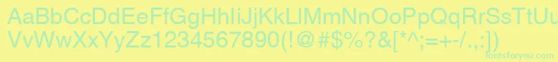 フォントAghlvcyrillicNormal – 黄色い背景に緑の文字