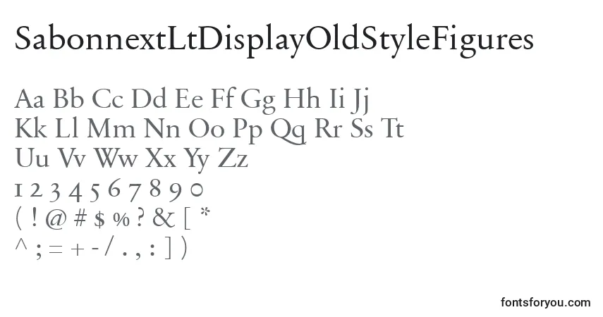 A fonte SabonnextLtDisplayOldStyleFigures – alfabeto, números, caracteres especiais