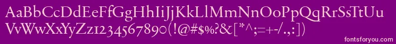 SabonnextLtDisplayOldStyleFigures Font – Pink Fonts on Purple Background
