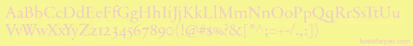 SabonnextLtDisplayOldStyleFigures Font – Pink Fonts on Yellow Background