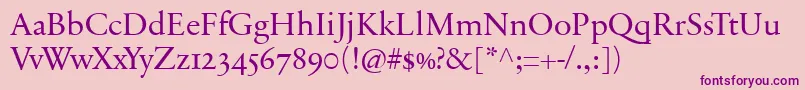 SabonnextLtDisplayOldStyleFigures Font – Purple Fonts on Pink Background