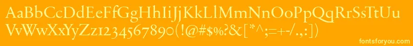 SabonnextLtDisplayOldStyleFigures Font – Yellow Fonts on Orange Background