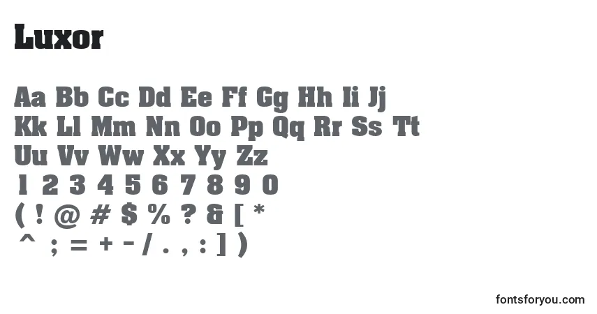 Luxor Font – alphabet, numbers, special characters