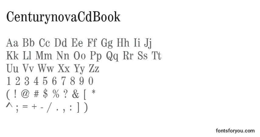 Fuente CenturynovaCdBook - alfabeto, números, caracteres especiales