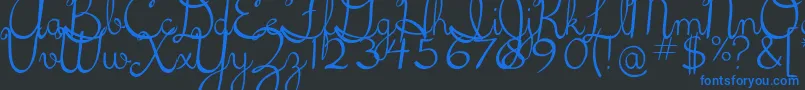 5thgradecursive2 Font – Blue Fonts on Black Background