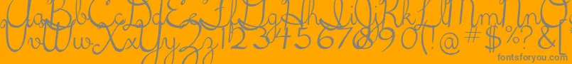 5thgradecursive2 Font – Gray Fonts on Orange Background