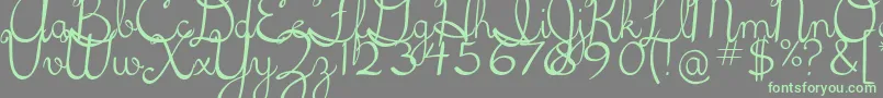 5thgradecursive2 Font – Green Fonts on Gray Background
