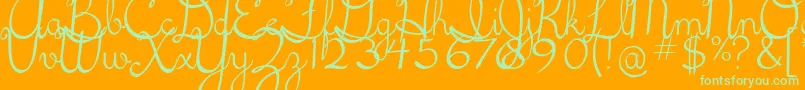 5thgradecursive2-Schriftart – Grüne Schriften auf orangefarbenem Hintergrund